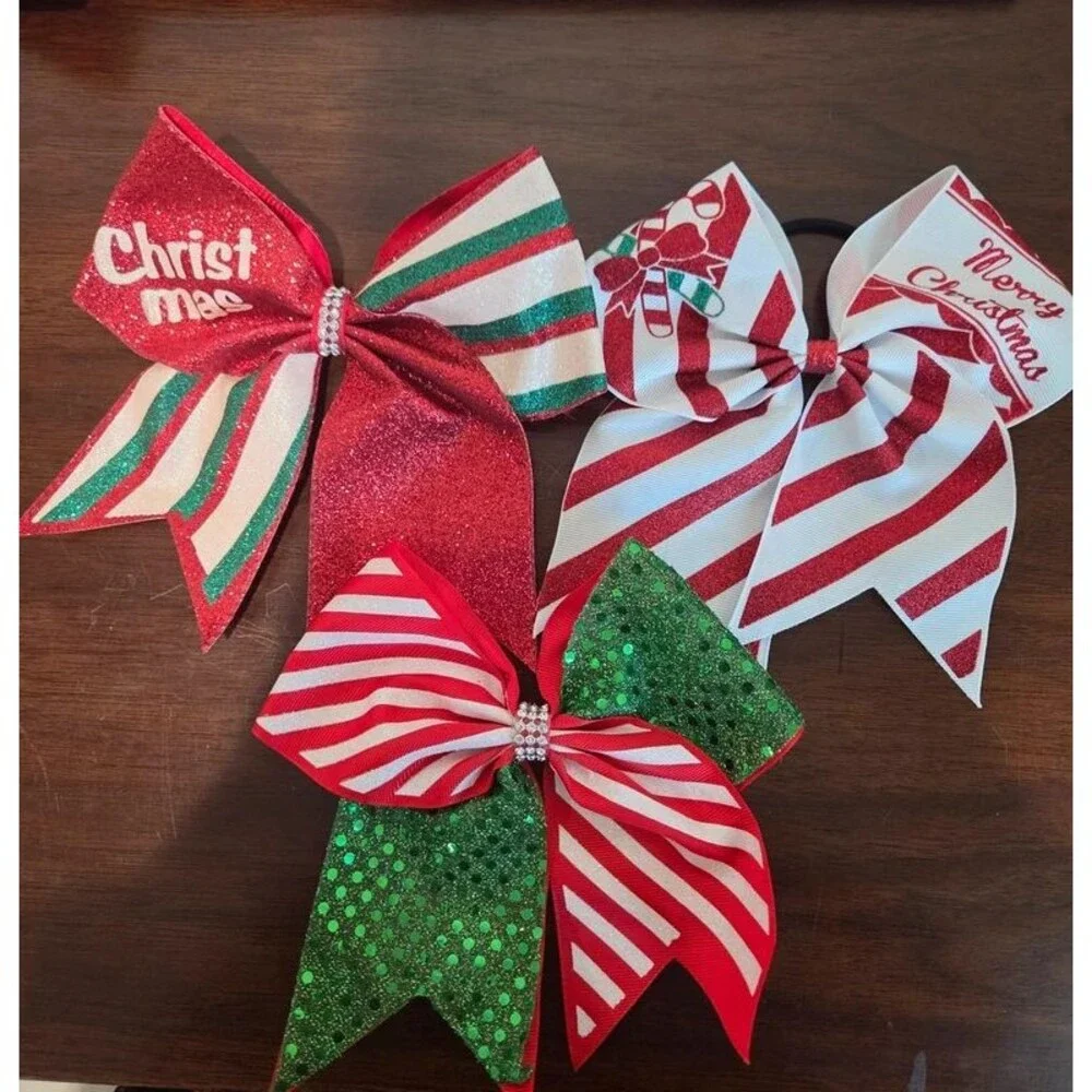 Set of 3 Christmas Boutique Hair Bows